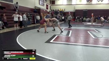 215 lbs Quarterfinal - Jayden Kopp, Fennimore vs Brody Sonnenschein, Harrisburg