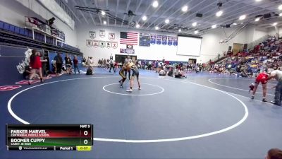 127 lbs Semifinal - Boomer Cuppy, Carey Jr High vs Parker Marvel, Centennial Middle School