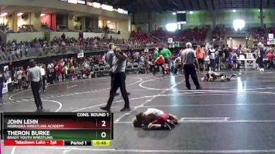 53 lbs Cons. Round 1 - Theron Burke, Brady Youth Wrestling vs John Lehn, Nebraska Wrestling Academy