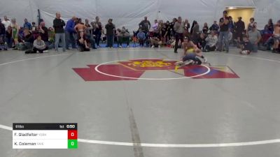 91 lbs Semifinal - Faith Gladfelter, York vs Kohlsen Coleman, Fayetteville