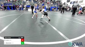 37 lbs Semifinal - Brantley Lynn, Noble Takedown Club vs Leland Newman, Little Axe Takedown Club