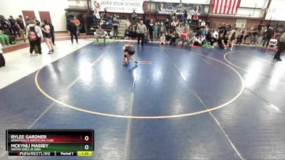 77 lbs Quarterfinal - McKynli Massey, Uintah Girls Jr High vs Rylee Gardner, Grantsville Wrestling Club