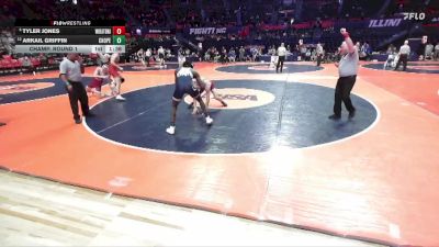 1A 165 lbs Champ. Round 1 - Tyler Jones, West Chicago (Wheaton Academy) vs Arkail Griffin, Chicago (C. Hope Academy)