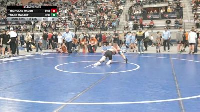 115 lbs Champ. Rd Of 16 - Nicholas Hagen, West Valley (Spokane) Wrestling Club vs Sage Maillet, Bonners Ferry Wrestling Club
