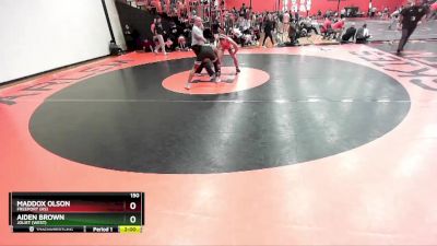 150 lbs Cons. Round 3 - Aiden Brown, Joliet (WEST) vs Maddox Olson, FREEPORT (HS)