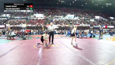 A - 110 lbs Champ. Round 1 - Kelsen Brackett, Butte Central vs Bodee Bright, Sidney / Fairview