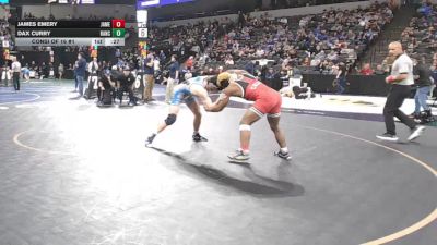 165 lbs Consi Of 16 #1 - James Emery, James Logan (NC) vs Dax Curry, Rancho Bernardo (SD)