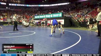 1A-126 lbs Champ. Round 2 - Brody Brisker, Wilton vs Keagen Riley, Sioux Central