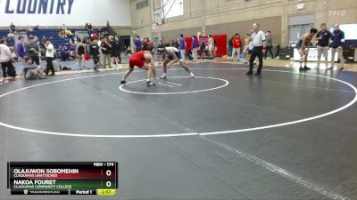 174 lbs 3rd Place Match - Olajuwon Sobomehin, Clackamas Unattached vs Nakoa Fouret, Clackamas Community College