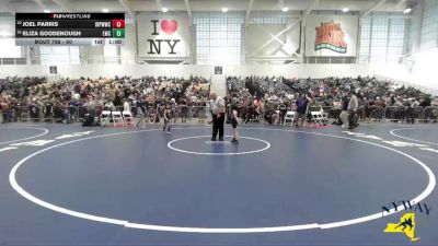 50 lbs Cons. Round 2 - Joel Parris, Indian River Pee Wee Wrestling Club vs Eliza Goodenough, LeRoy Wrestling Club