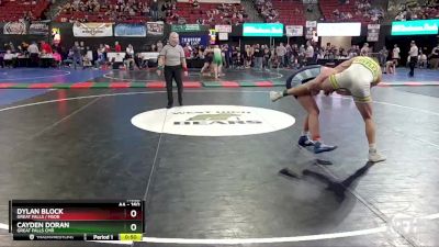 AA - 160 lbs Cons. Round 2 - Cayden Doran, Great Falls CMR vs Dylan Block, Great Falls / MSDB