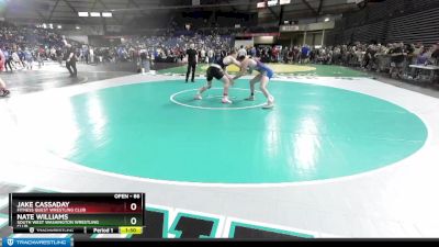 86 lbs Quarterfinal - Nate Williams, South West Washington Wrestling Club vs Jake Cassaday, Fitness Quest Wrestling Club