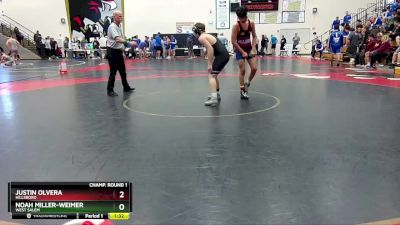 165 lbs Champ. Round 1 - Noah Miller-Weimer, West Salem vs Justin Olvera, Hillsboro