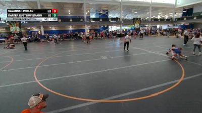 100 lbs 5th Place Match - Karter Eusterwiemann, Unattached vs Savannah Phelan, Lake Gibson Braves