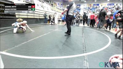 76 lbs Quarterfinal - Ezekiel Boyd, Harrah vs Briar Potter, Cushing Tigers