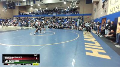 115lbs Champ. Round 3 - Lily Glasscock, Century (Girls) vs Briseida Cisneros, Zillah (Girls)