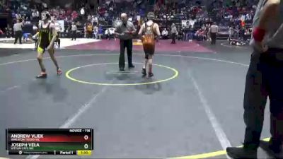 116 lbs Cons. Round 2 - Joseph Vela, Vittum Cats WC vs Andrew Vliek, Wheaton Tigers WC