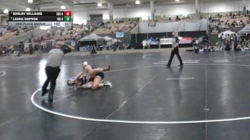 Girls 145 lbs 3rd Place Match - Shelby Williams, Gibbs High School Girls vs Laura Gupton, Independence High School Girls