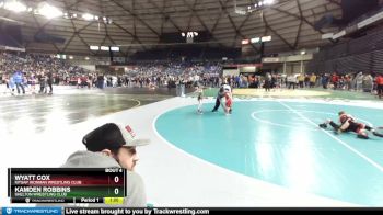 36-38 lbs Quarterfinal - Wyatt Cox, Kitsap Ironman Wrestling Club vs Kamden Robbins, Shelton Wrestling Club