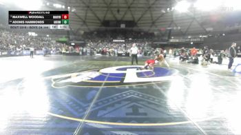 Boys 2A 144 lbs Champ. Round 2 - Maxwell Woodall, Marysville Pilchuck vs Adonis Hammonds, Aberdeen