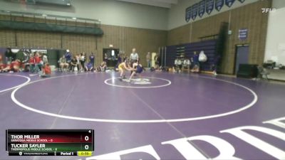 80 lbs Round 5 (6 Team) - Thor Miller, Saratoga Middle School vs Tucker Sayler, Thermopolis Middle School