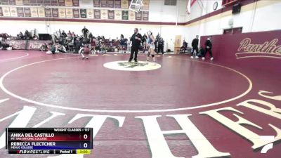 117 lbs Semifinal - Rebecca Flectcher, Menlo College vs Anika Del Castillo, Mt. San Antonio College
