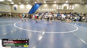 96 lbs Champ. Round 1 - Hayden Hicken, Wasatch Wrestling Club vs Mark Jenkins, Grantsville Wrestling Club