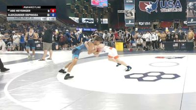 120 lbs Cons. Rd Of 32 - Abe Heysinger, Iowa vs Alekzander Espinoza, California