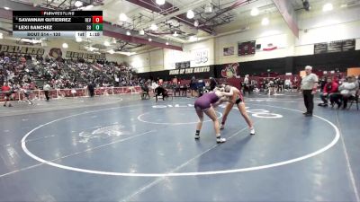 120 lbs Quarterfinal - Savannah Gutierrez, Redlands East Valley vs Lexi Sanchez, Shadow Hills