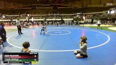 56 lbs Cons. Round 4 - Tyson Linville, Smithfield Youth Wrestling vs John Neumann, Guerrilla Wrestling (GWA)