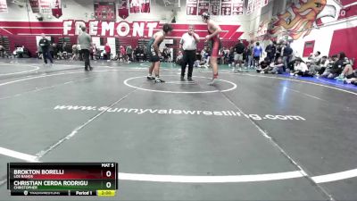 215 lbs Quarterfinal - Brokton Borelli, Los Banos vs Christian Cerda Rodriguez, Christopher