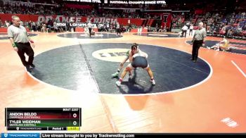 2A 126 lbs Cons. Round 2 - Tyler Weidman, Grayslake (Central) vs Andon Beldo, Champaign (Centennial)