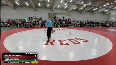 100 lbs 1st Place Match - Justice Gutierrez, Pomona vs Piper Montoya, Canon City