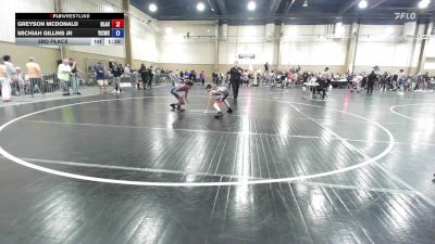 100 lbs 3rd Place - Greyson McDonald, Black Flag Wrestling Academy vs Michiah Gillins Jr, Youth Impact Center Wrestling Club