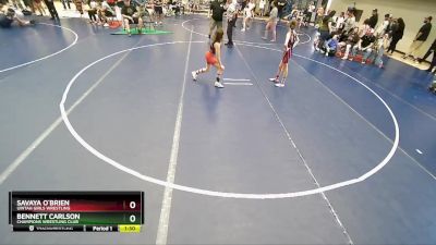 84-90 lbs Round 2 - Bennett Carlson, Champions Wrestling Club vs Savaya O`Brien, Uintah Girls Wrestling