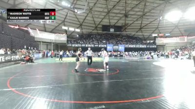 Girls 2A 125 lbs Champ. Round 2 - Madison Watts, Orting (Girls) vs Kailie Barnes, Hudson`s Bay (Girls)