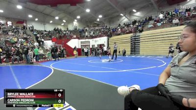 49 lbs Cons. Round 2 - Carson Pedroni, Edgewood Wrestling Club vs Brylee Wallace, Midwest Xtreme Wrestling