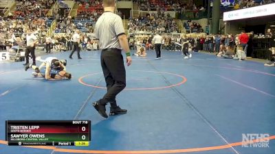 133 lbs Semifinal - Sawyer Owens, Hillsboro-Central Valley vs Tristen Lepp, South Border