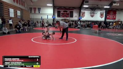 Bracket 14 lbs Quarterfinal - Mason Griffin, Camp Point Youth Wrestling vs Mikey Knustrom, Fort Madison Wrestling Club