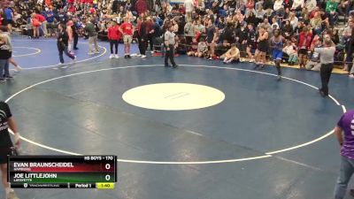 170 lbs Quarterfinal - Evan Braunscheidel, Hamburg vs Joe Littlejohn, Lafayette