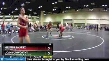 132 lbs Champ Round 1 (16 Team) - Griffin Swartz, S.E.O. Red vs Josh Foxworthy, Indiana Smackdown Black