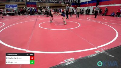 90 lbs Quarterfinal - Rhyder Sutherland, Pawhuska Elks Takedown vs Camden Lloyd, Team Tulsa Wrestling Club