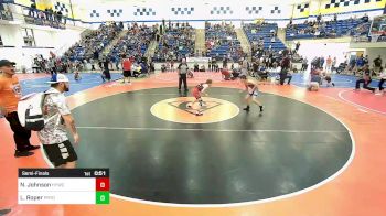 100 lbs Semifinal - Neelie Johnson, Hilldale Youth Wrestling Club vs Landon Roper, Pryor Tigers