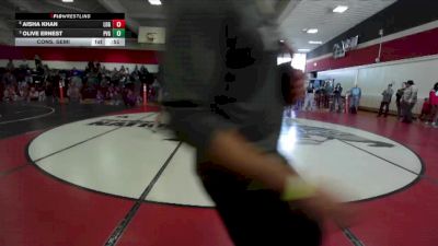 Girls 107 lbs Cons. Semi - Aisha Khan, Live Oak Girls vs Olive Ernest, Pleasant Valley Girls