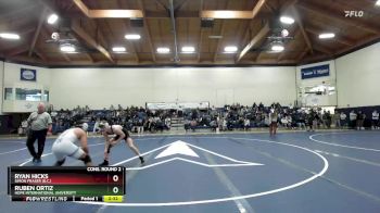 149 lbs Cons. Round 2 - Ruben Ortiz, Hope International University vs Ryan Hicks, Simon Fraser (B.C.)