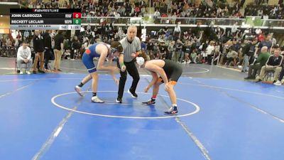 144 lbs Round Of 32 - John Carrozza, Ridgefield vs Beckett Leclair, West Springfield