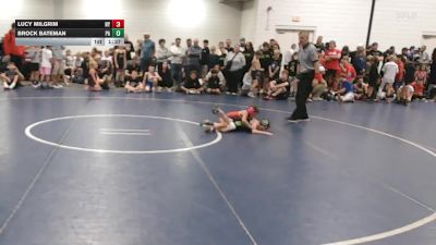 55 lbs Round Of 16 - Lucy Milgrim, NY vs Brock Bateman, PA