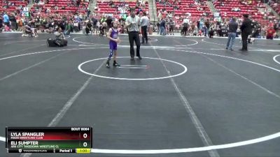 58 lbs Round 2 - Eli Sumpter, Ark City Takedown Wrestling Cl vs Lyla Spangler, Maize Wrestling Club