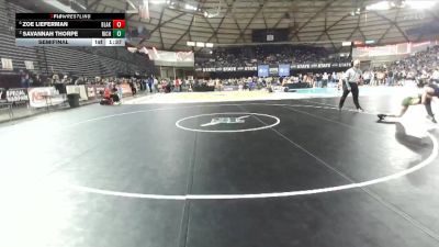 Girls 4A 115 lbs Semifinal - Zoe Lieferman, Bonney Lake (Girls) vs Savannah Thorpe, Richland (Girls)