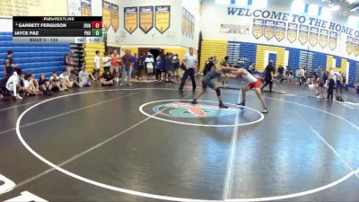 120 lbs Champ. Round 2 - Jayce Paz, Palm Harbor University vs Garrett Ferguson, Well Trained